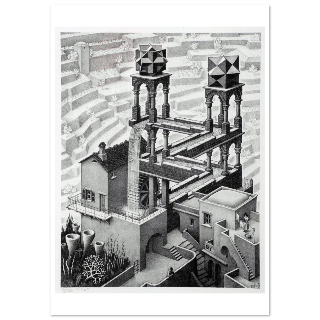 MC Escher Waterfall Art Poster-4