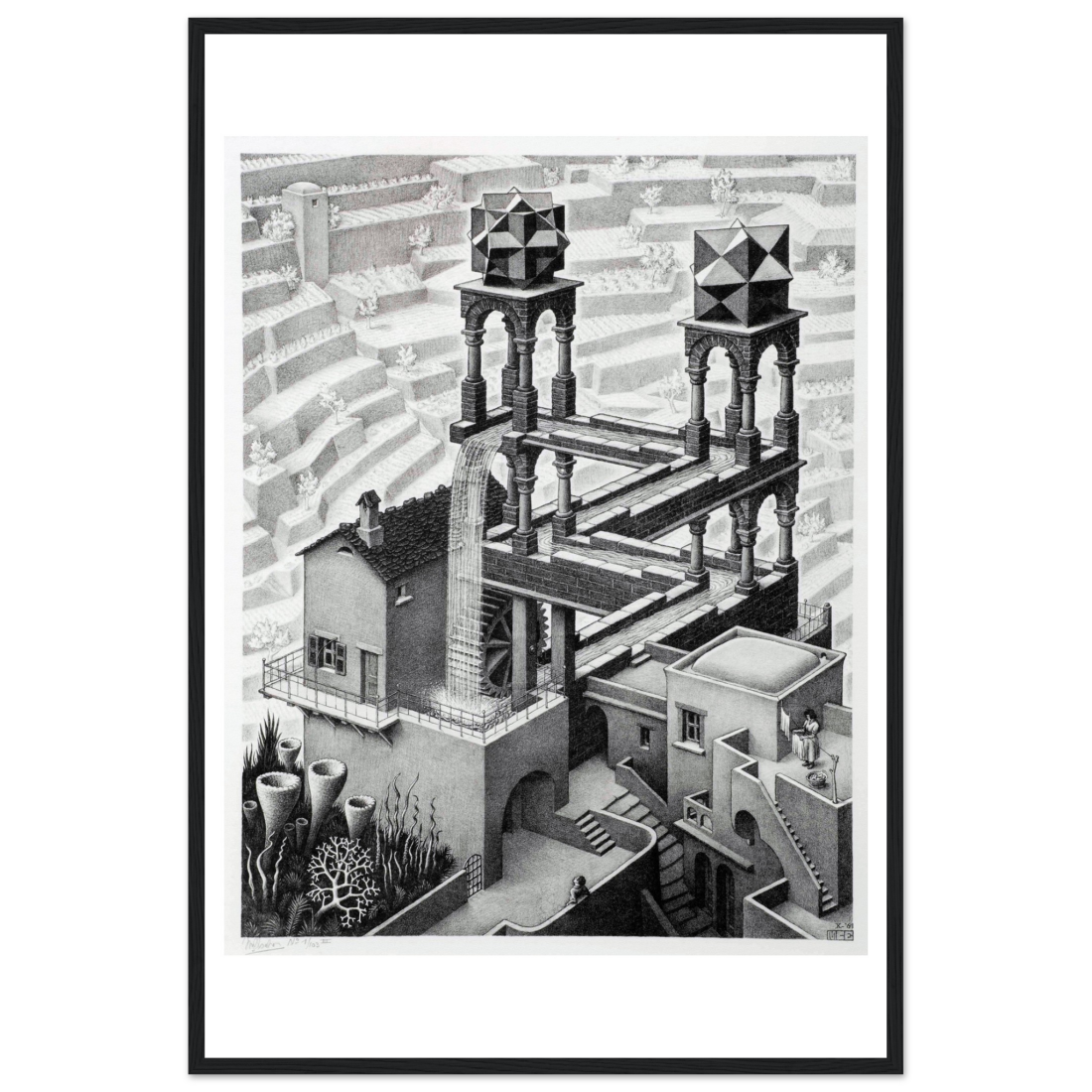 MC Escher Waterfall Art Poster-0