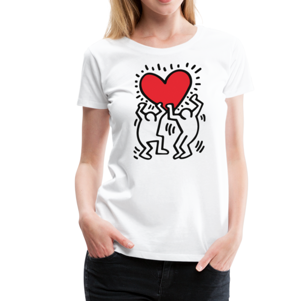 Men Holding Heart Icon, Street Art T-Shirt-1