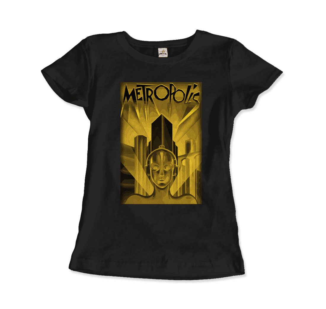 Metropolis - 1927 Movie Poster Reproduction in Oil Paint T-Shirt-2