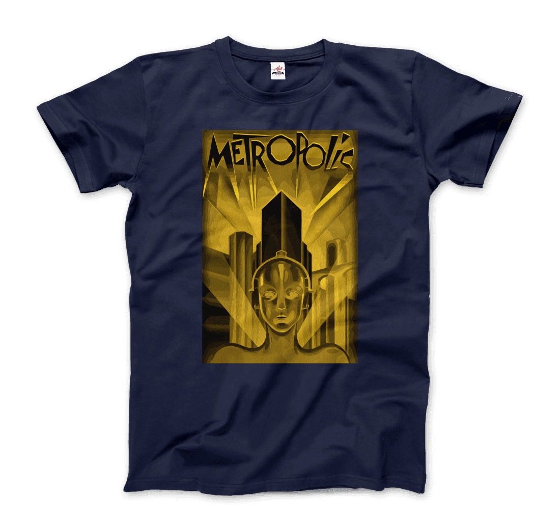 Metropolis - 1927 Movie Poster Reproduction in Oil Paint T-Shirt-9