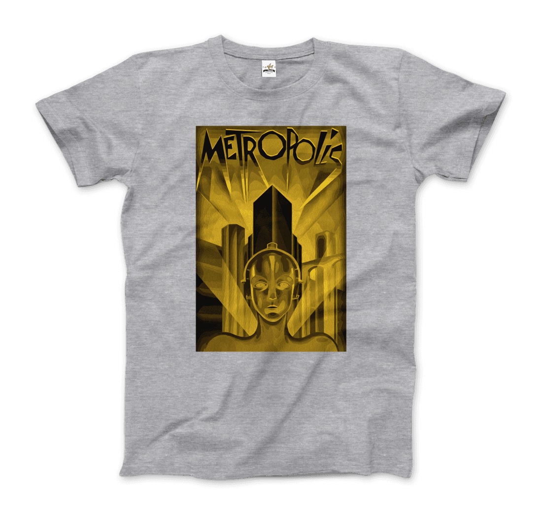 Metropolis - 1927 Movie Poster Reproduction in Oil Paint T-Shirt-11