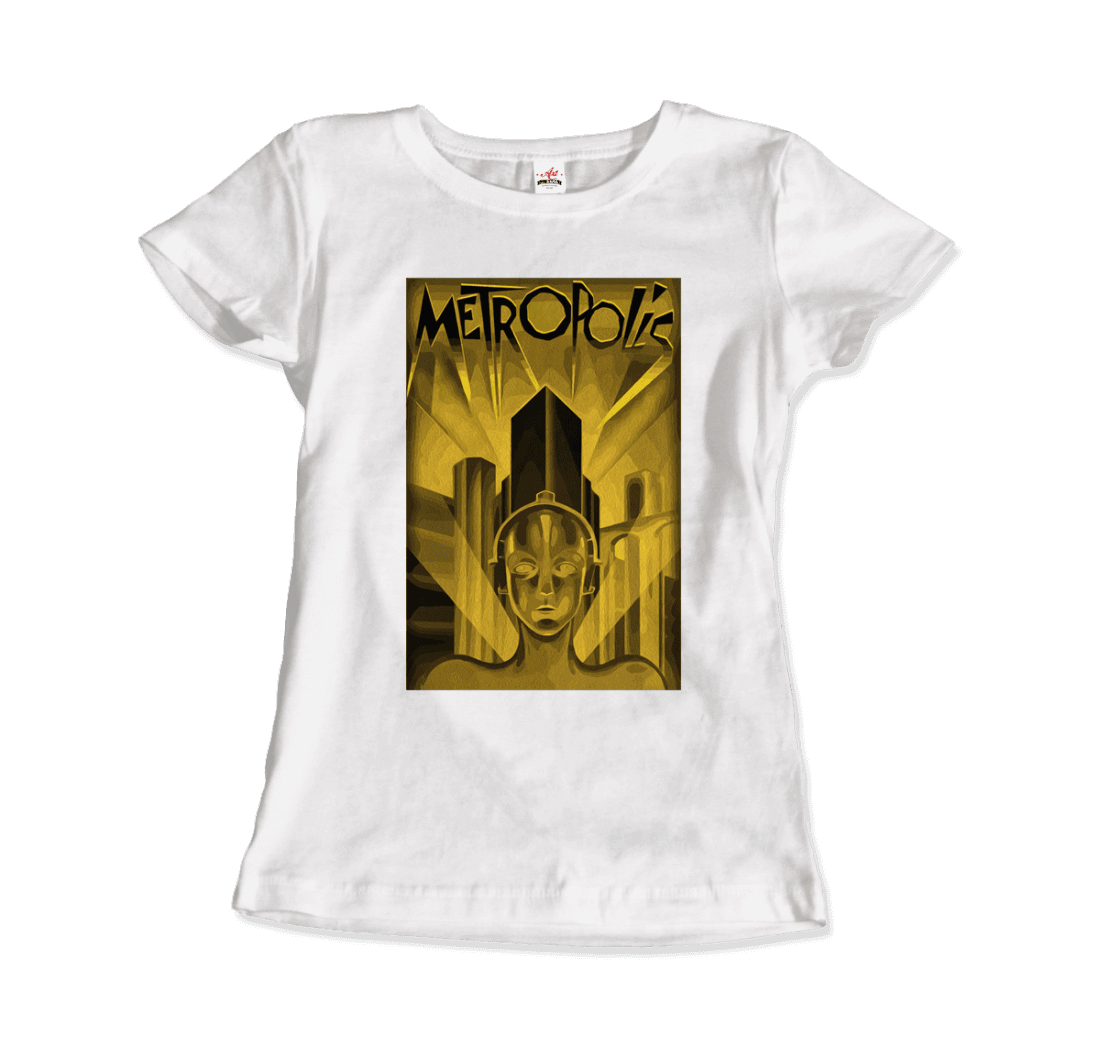 Metropolis - 1927 Movie Poster Reproduction in Oil Paint T-Shirt-4