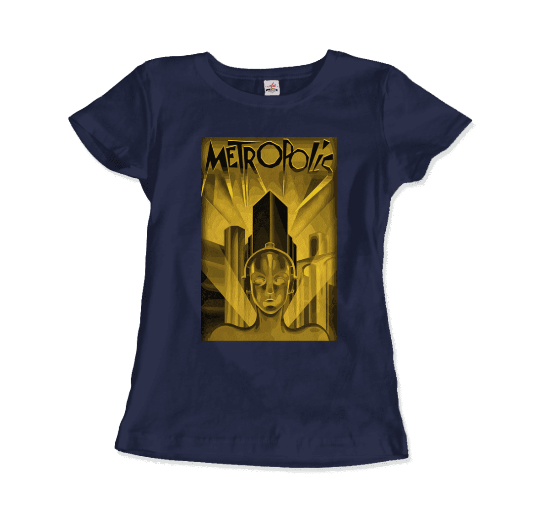 Metropolis - 1927 Movie Poster Reproduction in Oil Paint T-Shirt-16