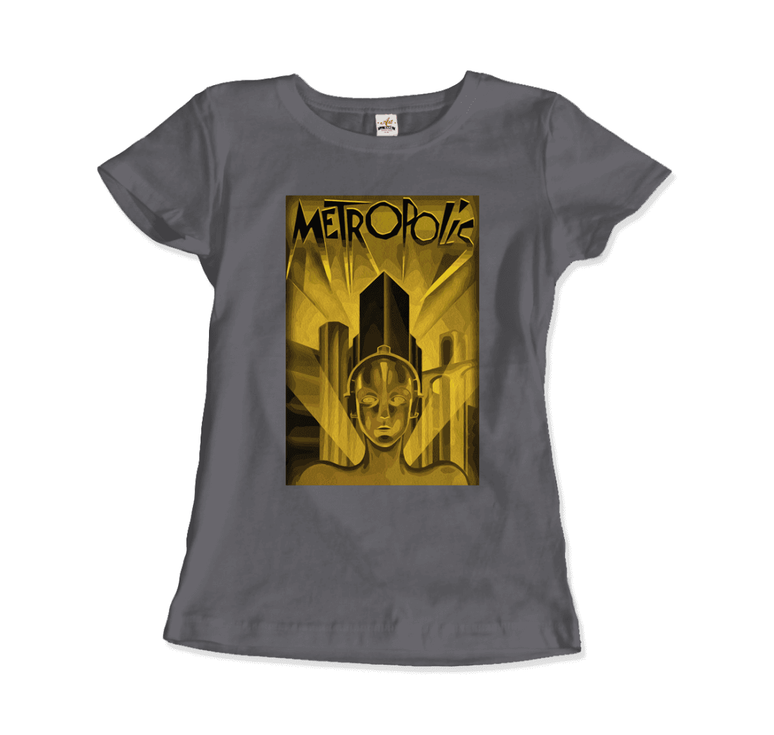 Metropolis - 1927 Movie Poster Reproduction in Oil Paint T-Shirt-15