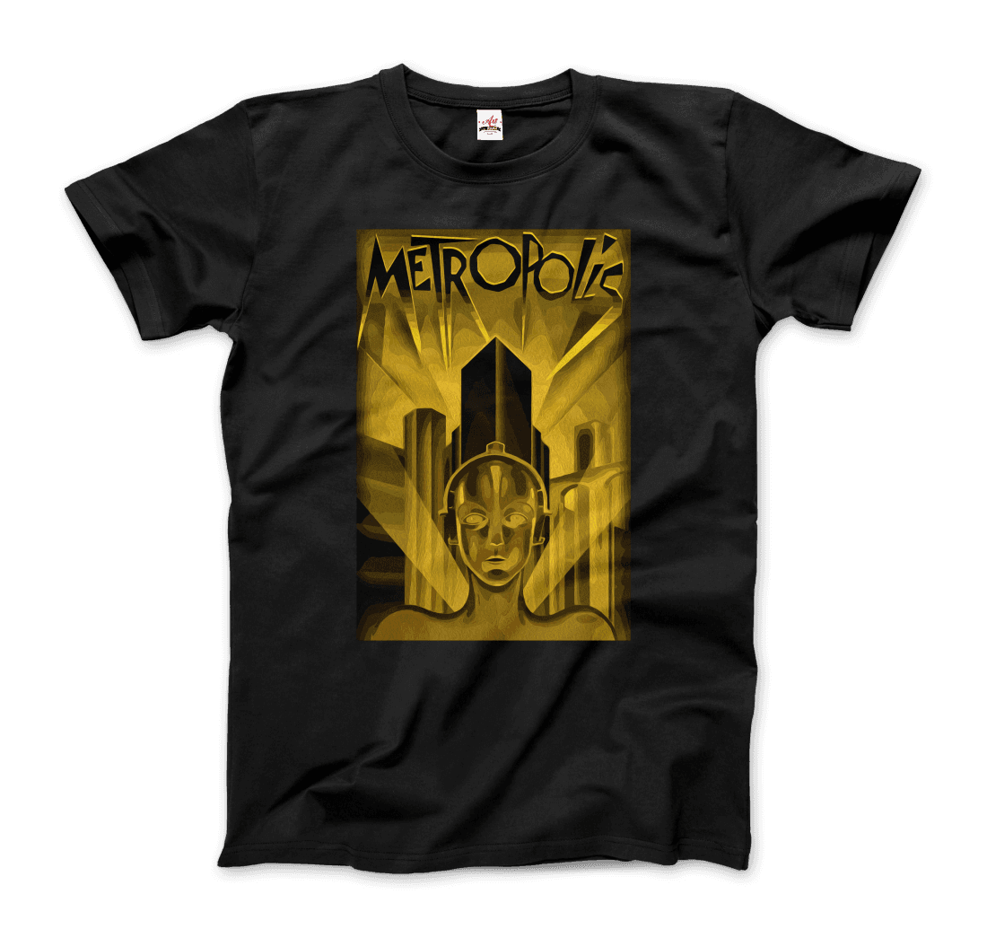 Metropolis - 1927 Movie Poster Reproduction in Oil Paint T-Shirt-0