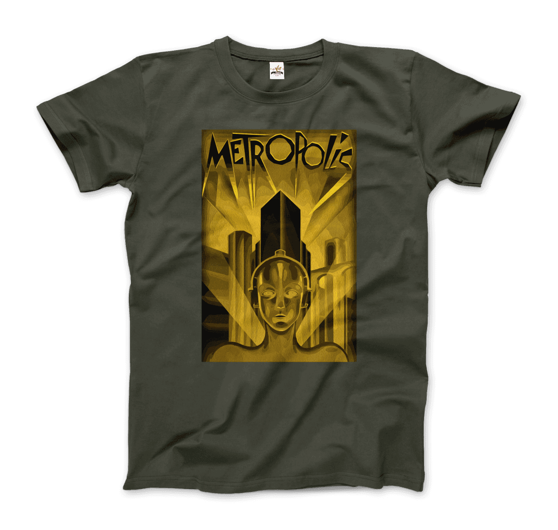 Metropolis - 1927 Movie Poster Reproduction in Oil Paint T-Shirt-6