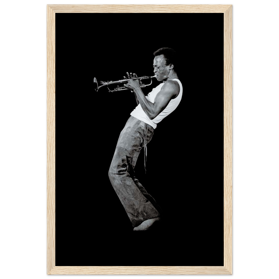 Miles Davis Playing his Trumpet Artwork Poster-8