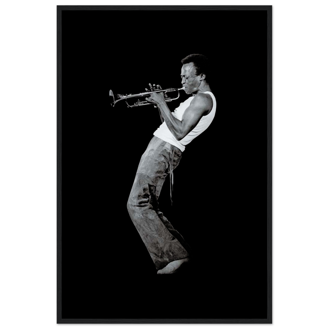 Miles Davis Playing his Trumpet Artwork Poster-15