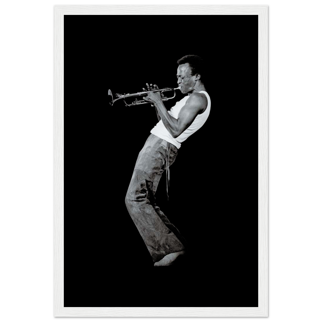 Miles Davis Playing his Trumpet Artwork Poster-9