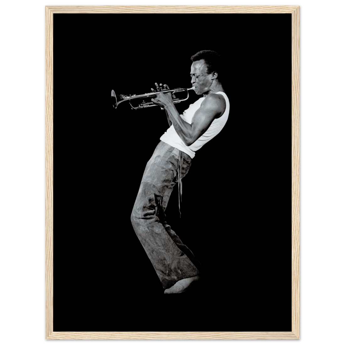 Miles Davis Playing his Trumpet Artwork Poster-12