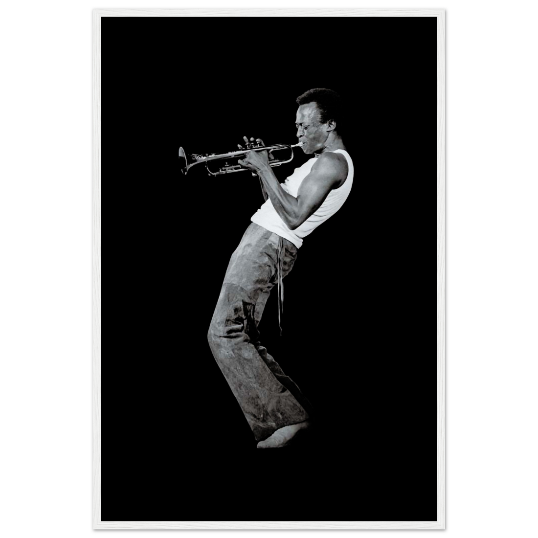 Miles Davis Playing his Trumpet Artwork Poster-16