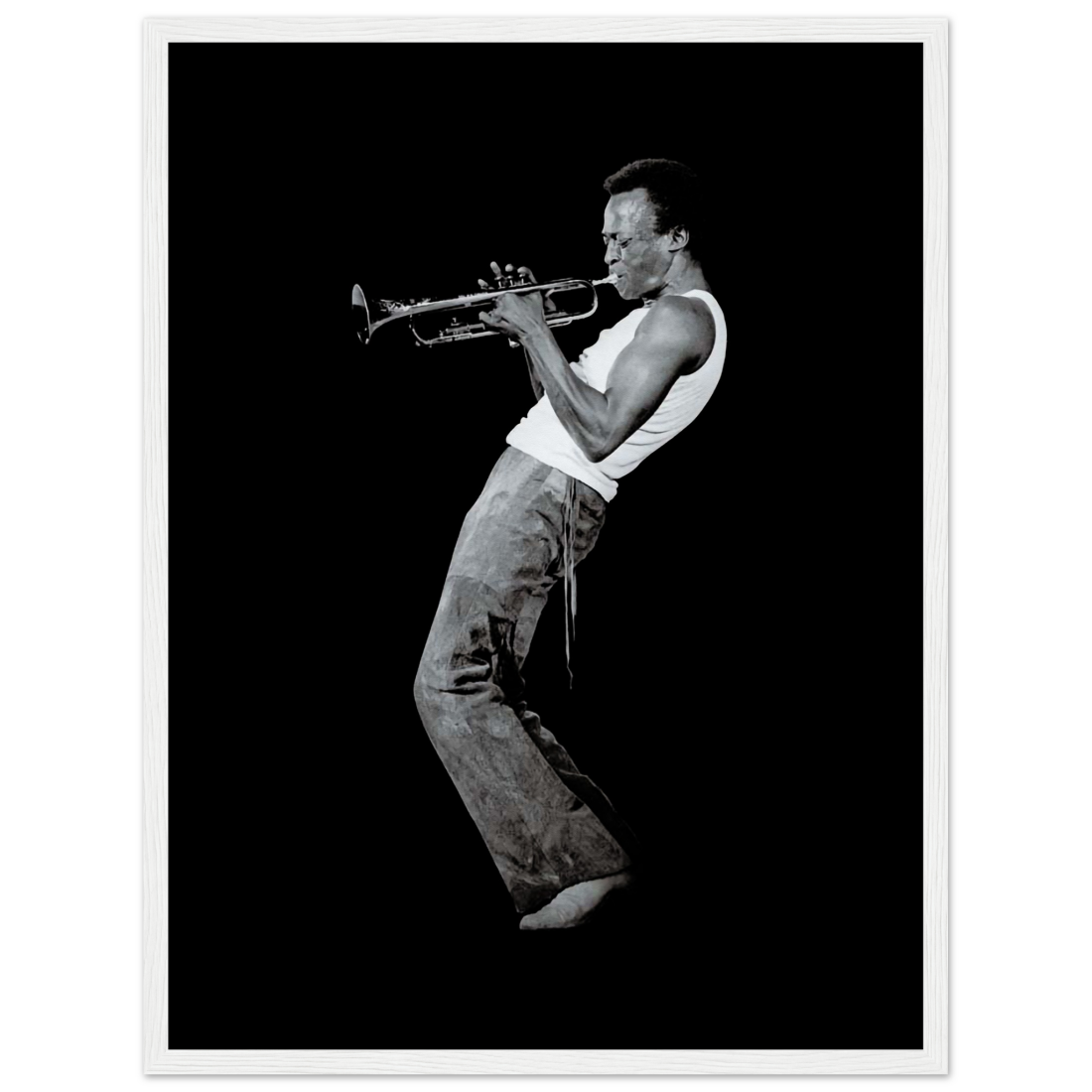 Miles Davis Playing his Trumpet Artwork Poster-13