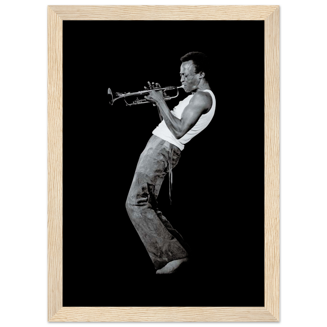 Miles Davis Playing his Trumpet Artwork Poster-3