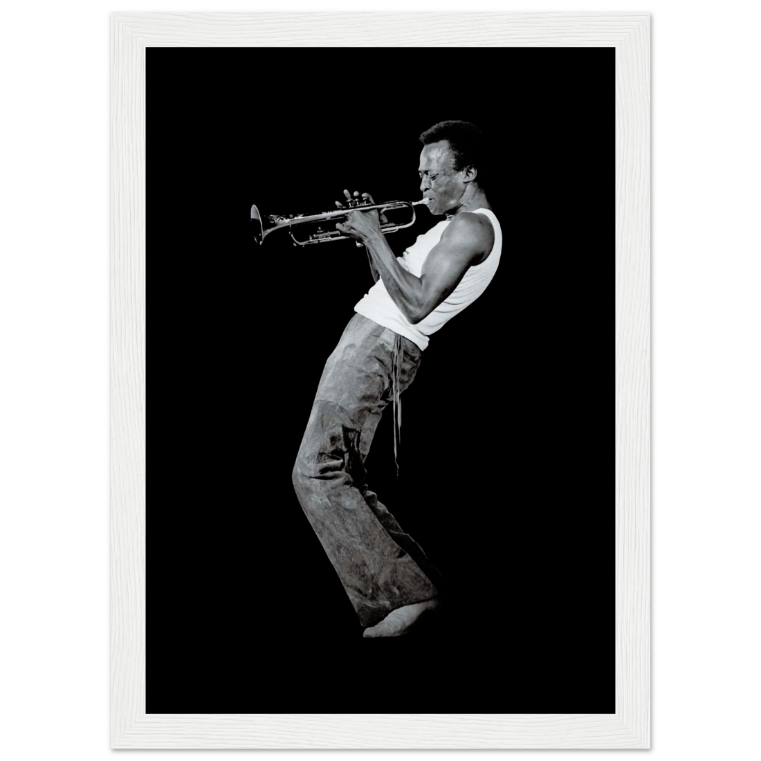 Miles Davis Playing his Trumpet Artwork Poster-6