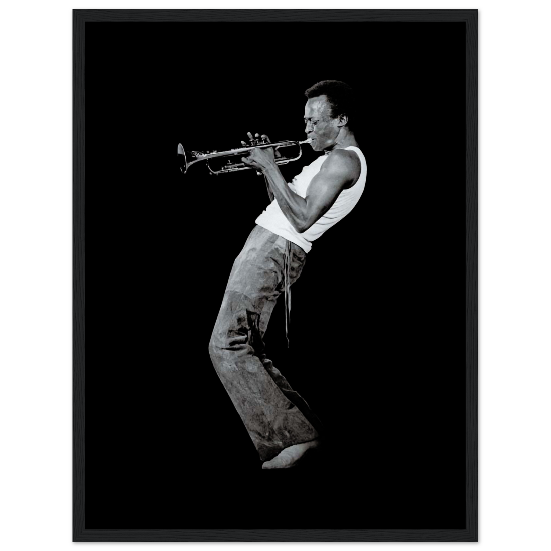 Miles Davis Playing his Trumpet Artwork Poster-11