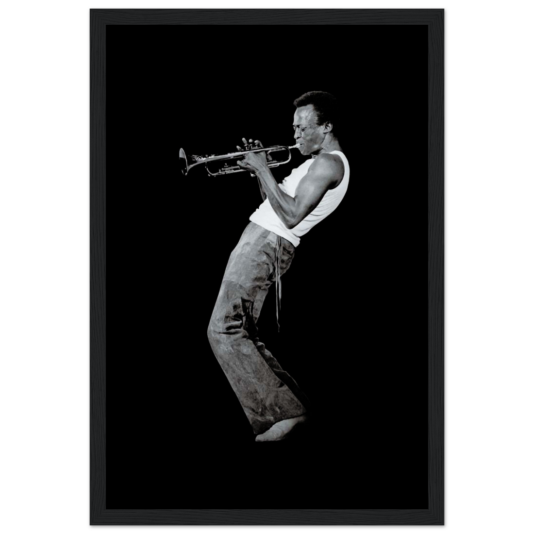 Miles Davis Playing his Trumpet Artwork Poster-7