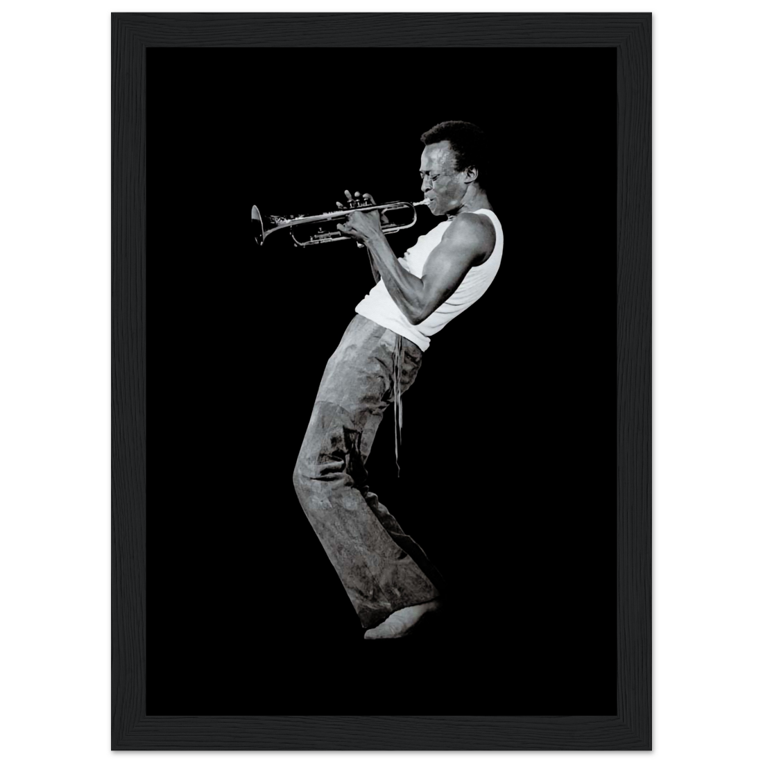 Miles Davis Playing his Trumpet Artwork Poster-5