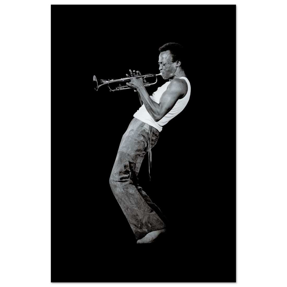 Miles Davis Playing his Trumpet Artwork Poster-4