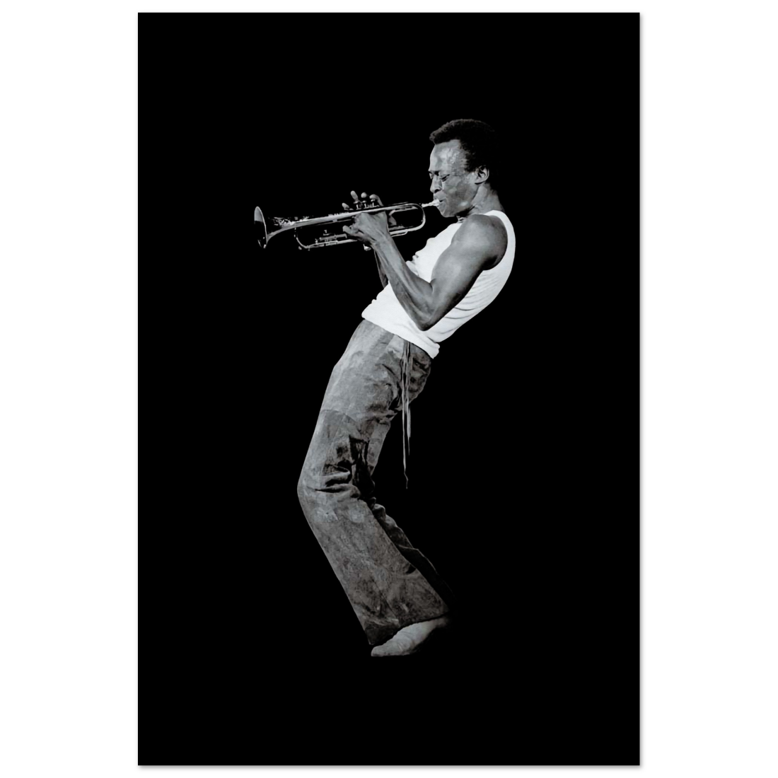 Miles Davis Playing his Trumpet Artwork Poster-14