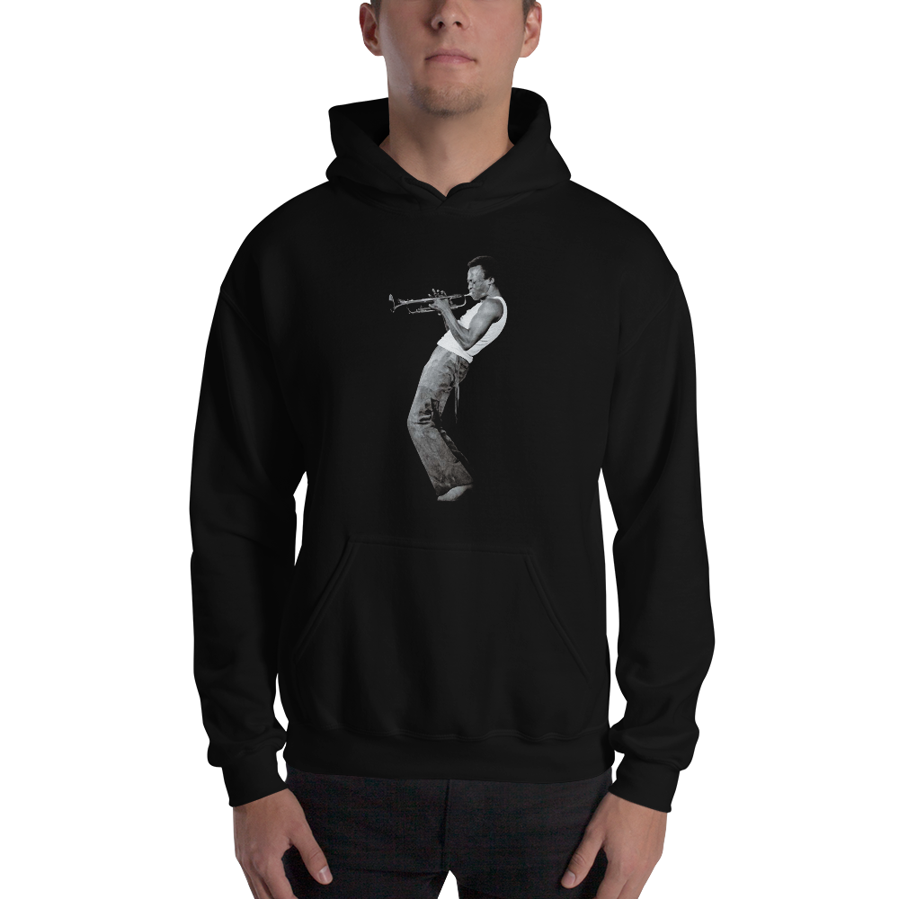 Miles Davis Playing his Trumpet Artwork Unisex Hoodie-4