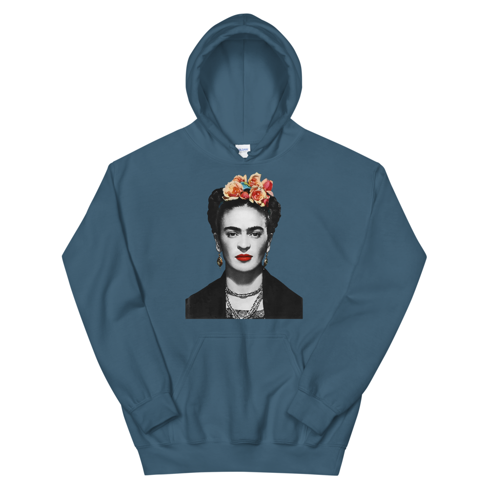 Frida Kahlo With Flowers Poster Artwork Unisex Hoodie-7