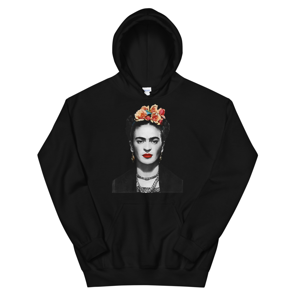 Frida Kahlo With Flowers Poster Artwork Unisex Hoodie-4