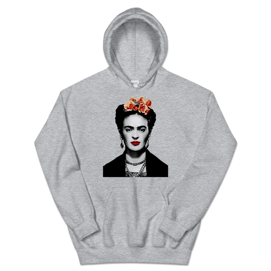 Frida Kahlo With Flowers Poster Artwork Unisex Hoodie-0