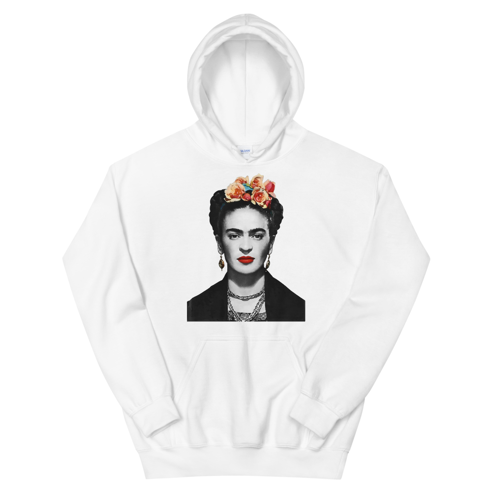 Frida Kahlo With Flowers Poster Artwork Unisex Hoodie-3