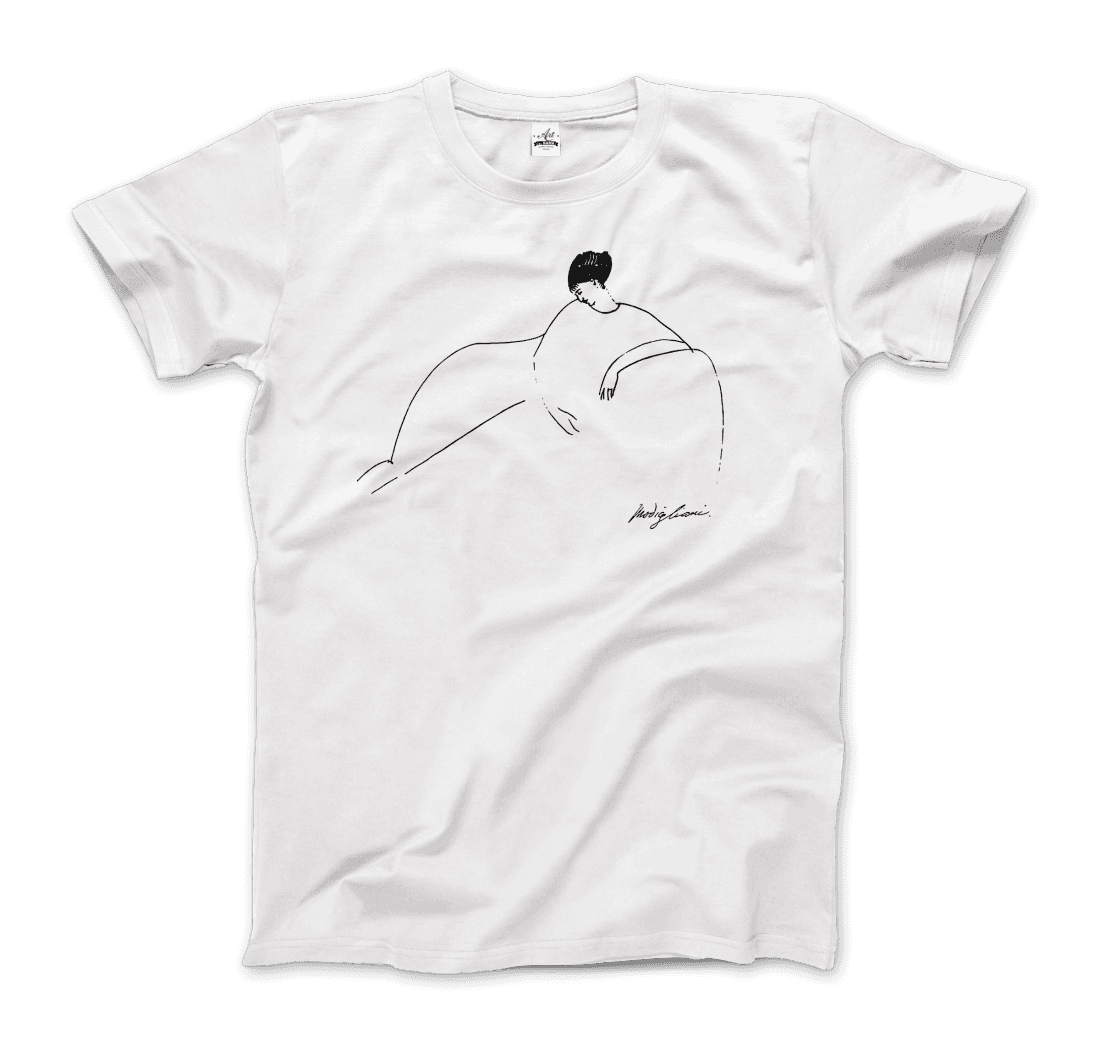 Modigliani - Anna Akhmatova Sketch Artwork T-Shirt-5