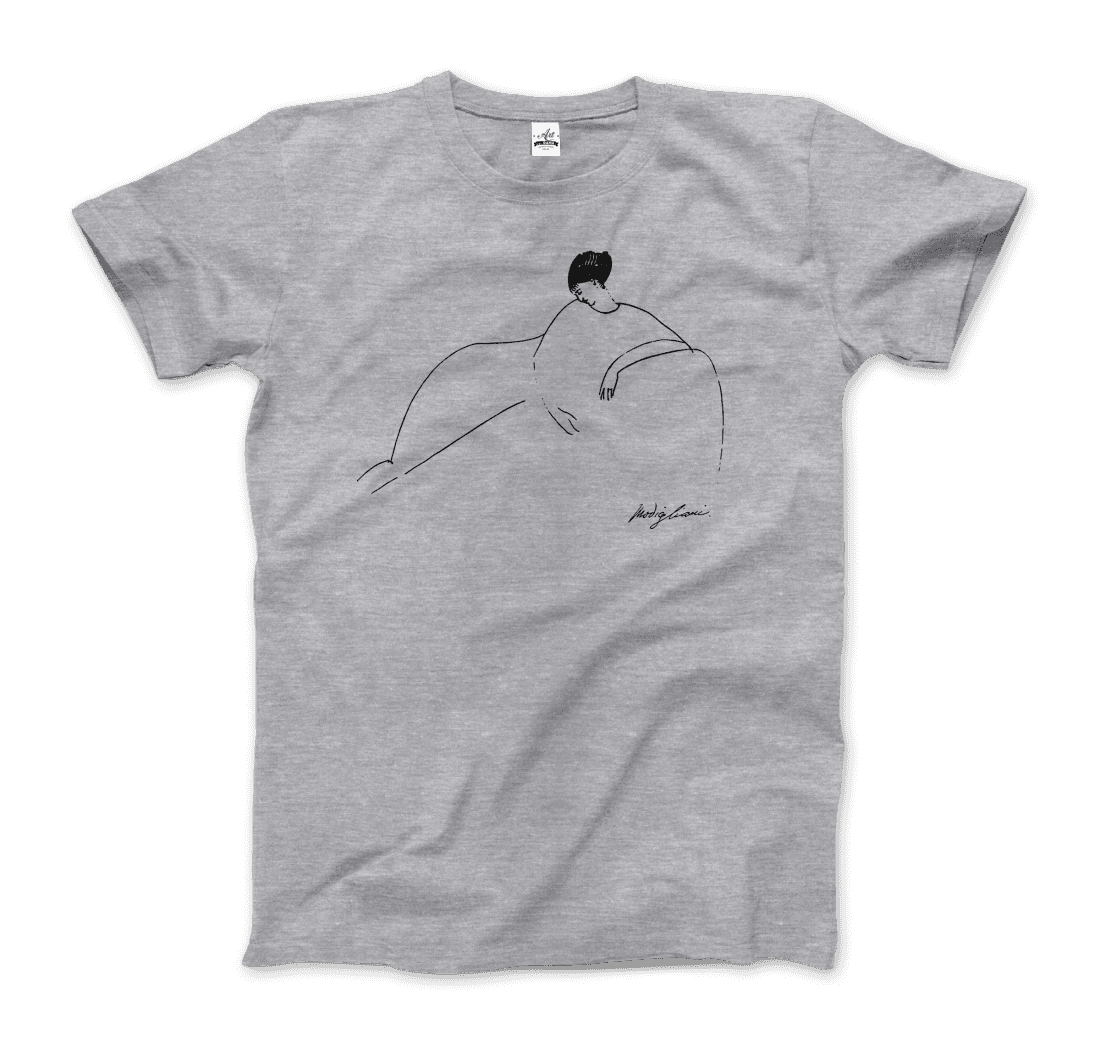 Modigliani - Anna Akhmatova Sketch Artwork T-Shirt-3