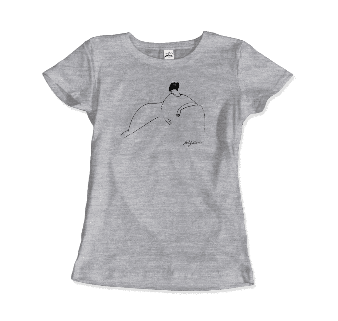 Modigliani - Anna Akhmatova Sketch Artwork T-Shirt-4