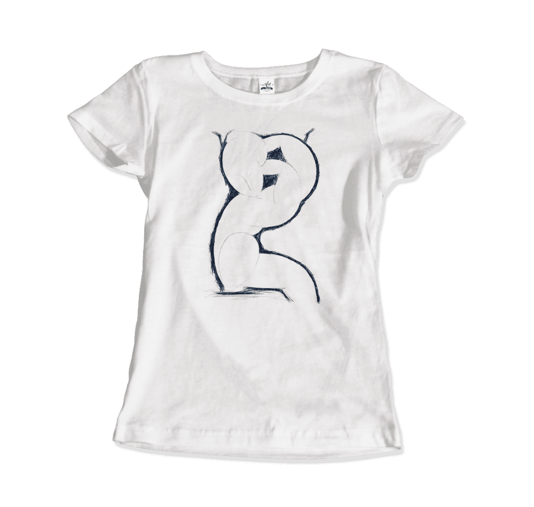 Modigliani - Caryatid Sketch Artwork T-Shirt-2