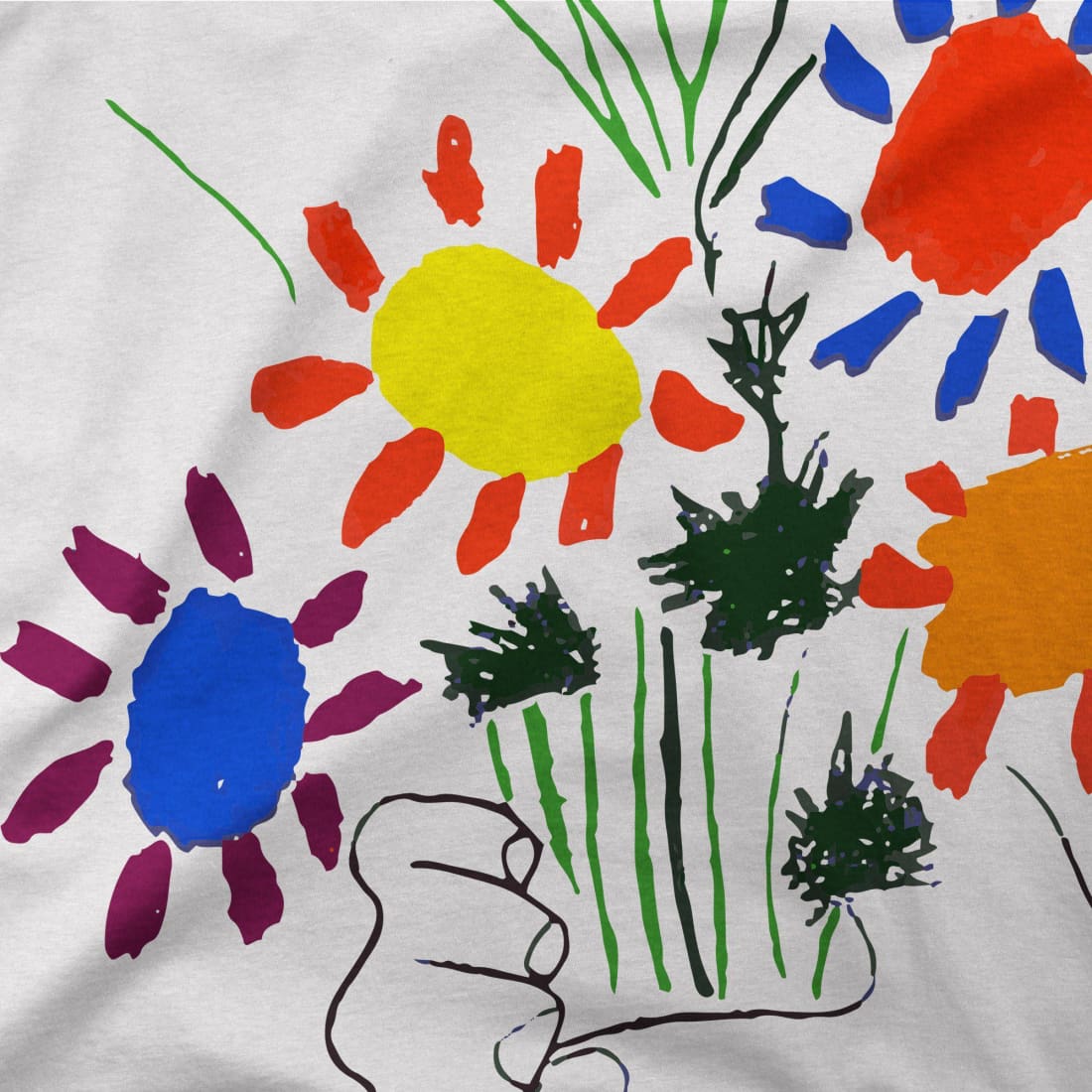 Pablo Picasso Bouquet of Peace 1958 Artwork T-Shirt-3