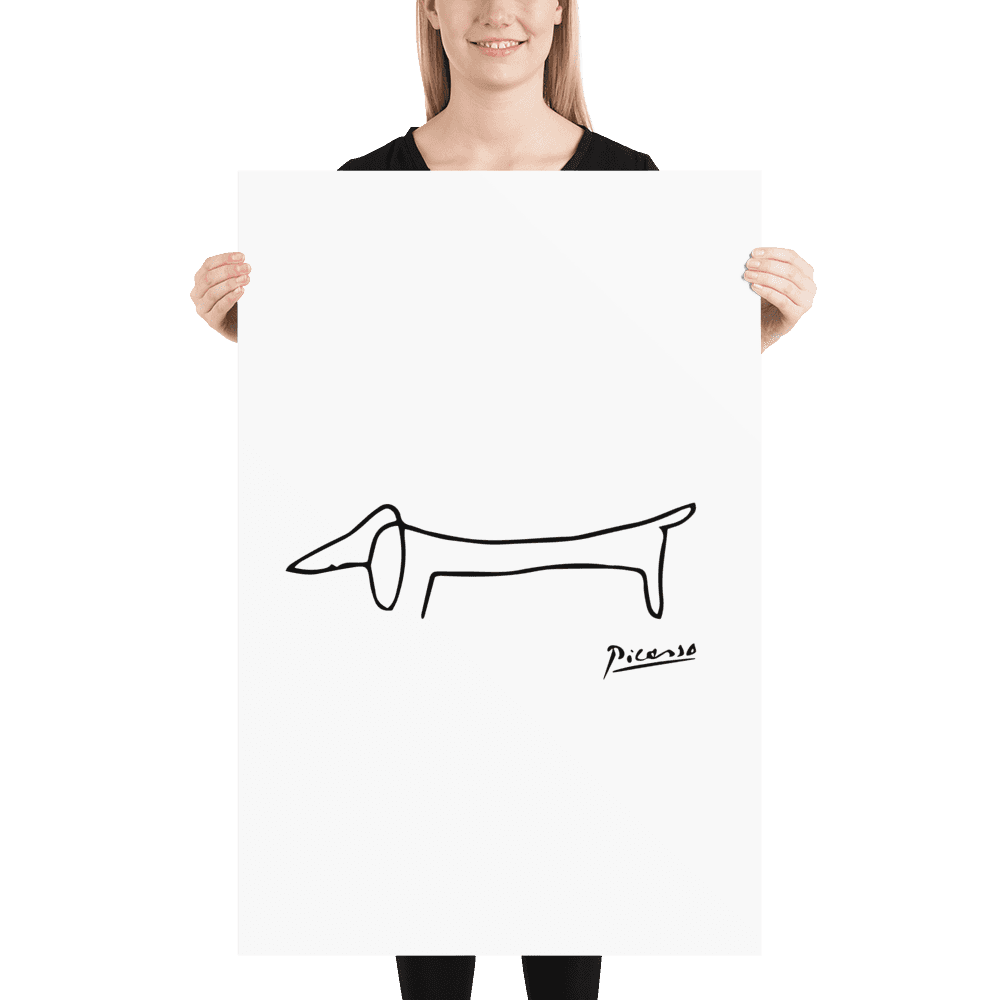 Pablo Picasso Dachshund Dog (Lump) Artwork Poster-1