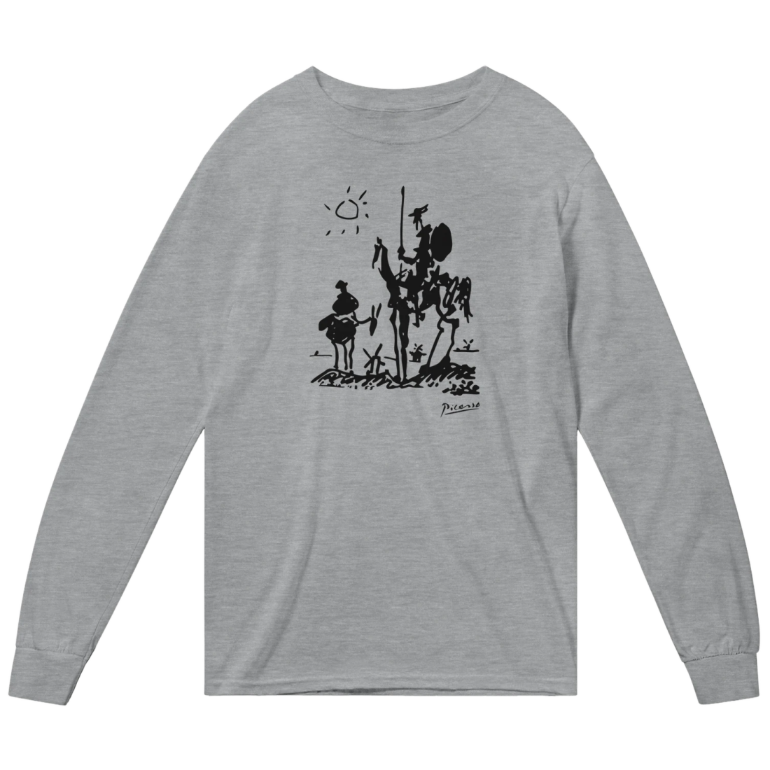 Pablo Picasso Don Quixote of La Mancha 1955 Artwork Long Sleeve Shirt-3