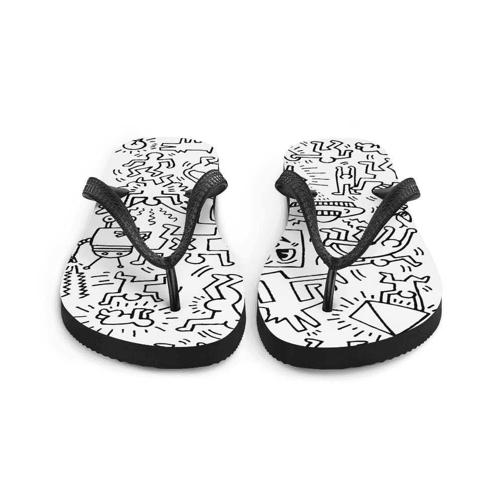 Panel Pattern, Street Art Flip-Flops-2