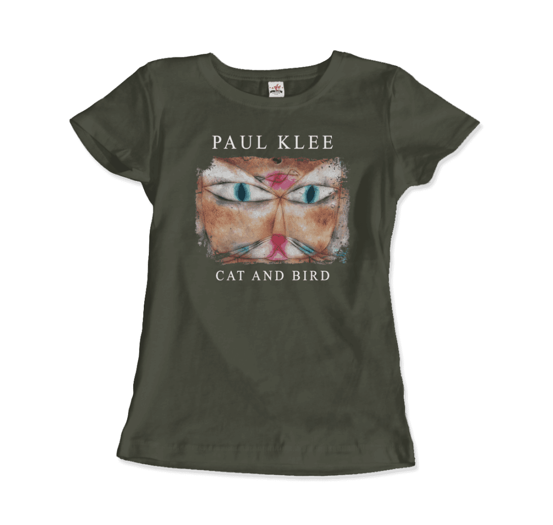 Paul Klee - Cat and Bird, 1928 Artwork T-Shirt-16