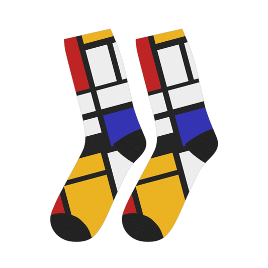 Piet Mondrian - Composition with Red, Yellow, and Blue - 1942 Artwork Socks-0