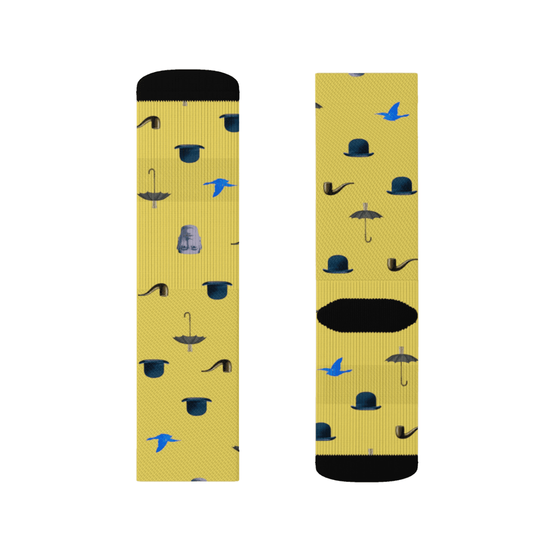 René Magritte Artwork Pattern Socks-2