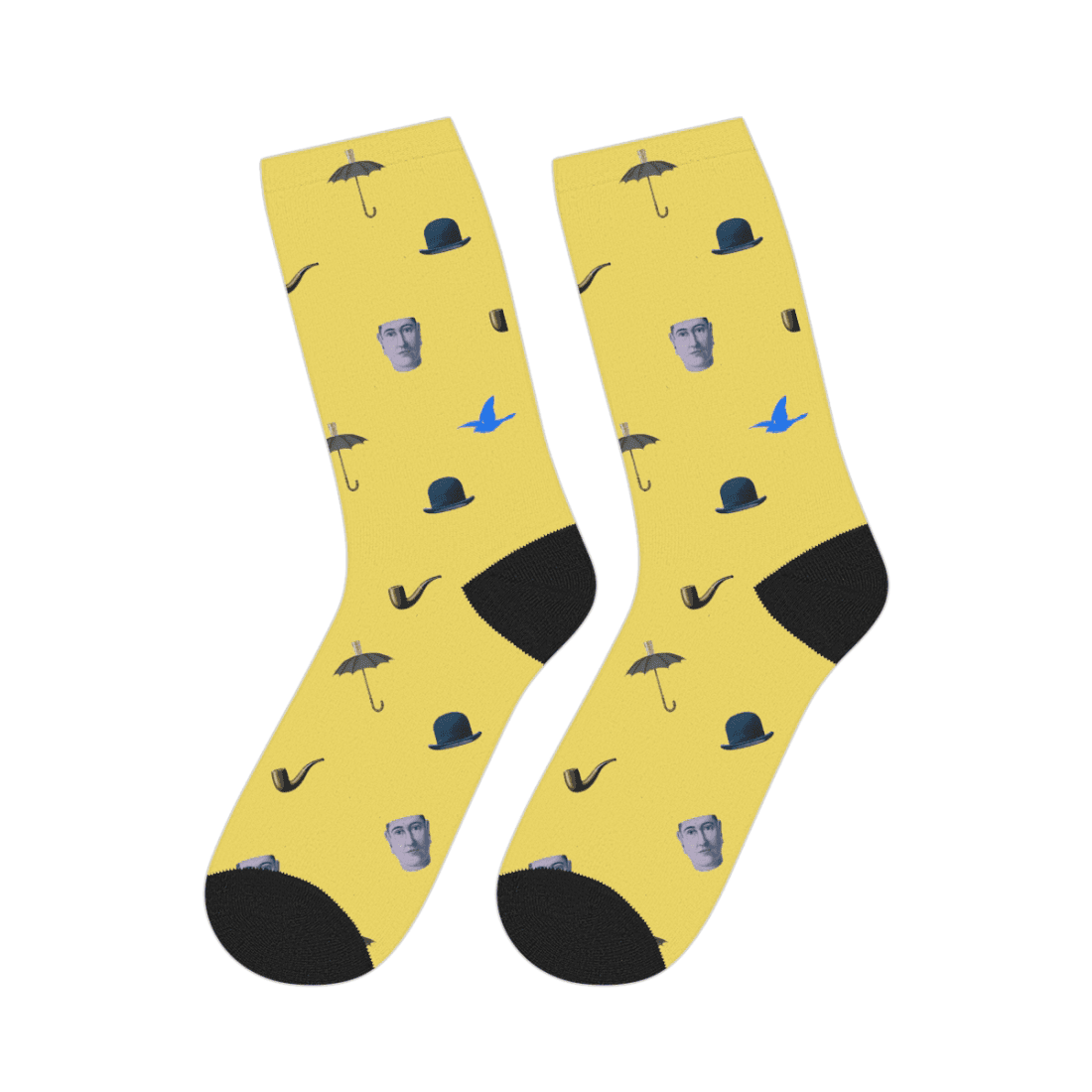 René Magritte Artwork Pattern Socks-0