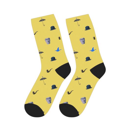 René Magritte Artwork Pattern Socks-0