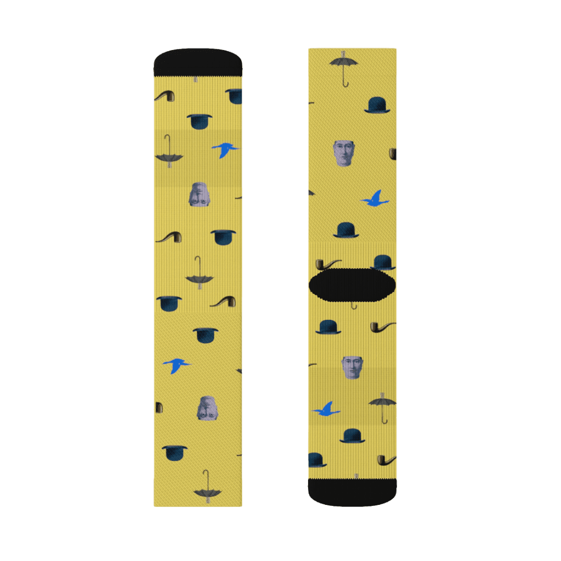 René Magritte Artwork Pattern Socks-3