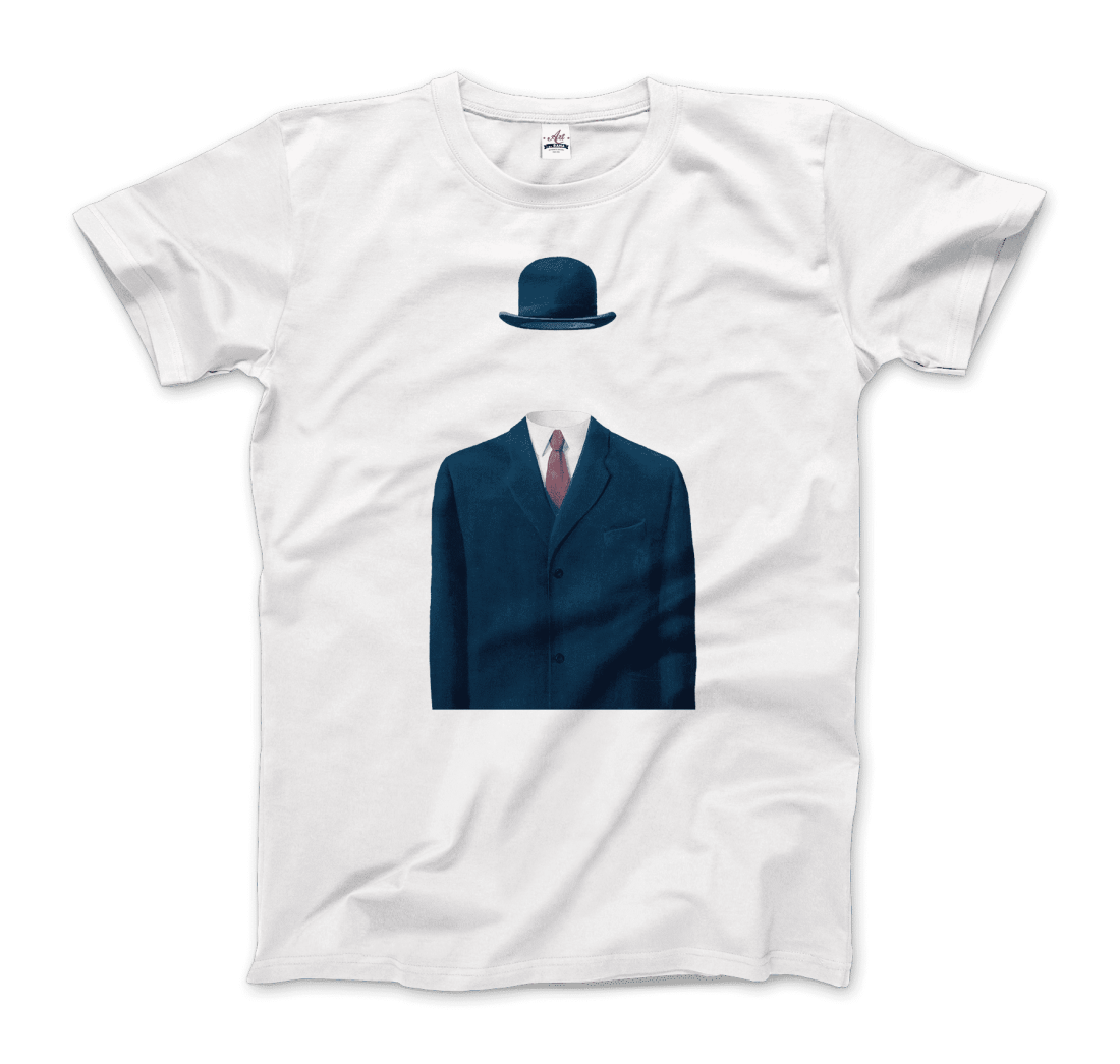 Rene Magritte Man in a Bowler Hat, 1964 Artwork T-Shirt-3