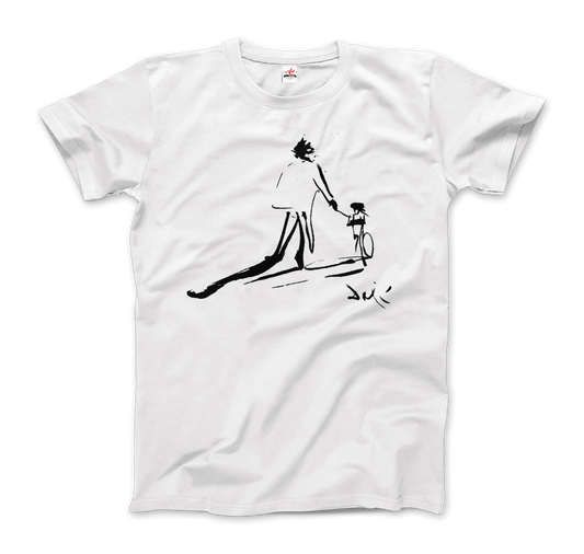 Salvador Dali Sketch, Childhood With Father Riding a Bike 1971 T-Shirt-0