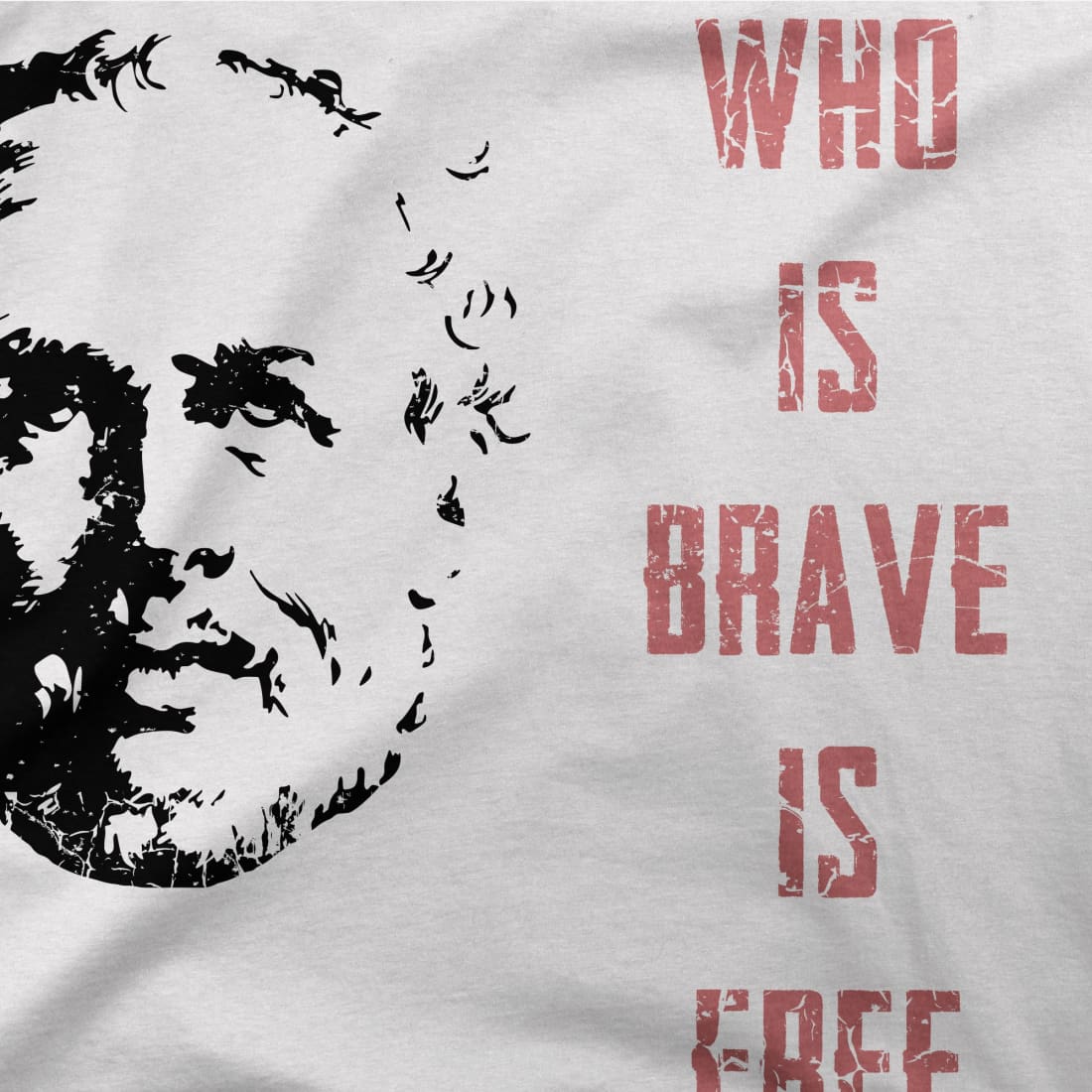 Seneca Famous Stoic Quote- He Who is Brave is Free - T-Shirt-1