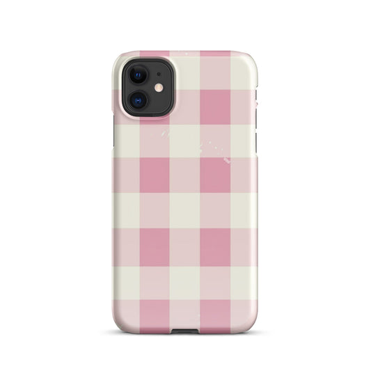 Pink Check Phone case for iPhone-0