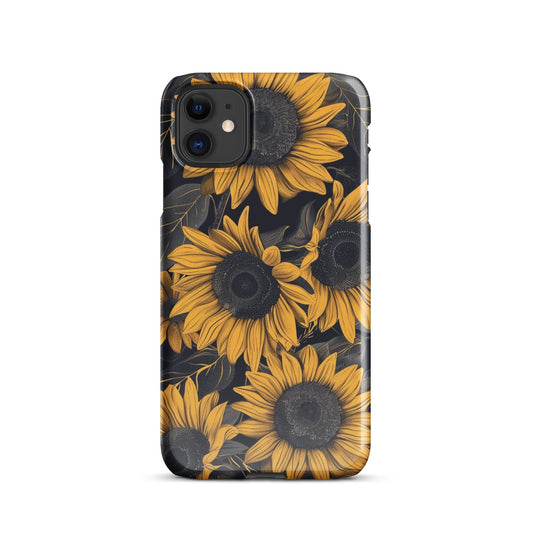 Sunflower Black Phone case for iPhone-0