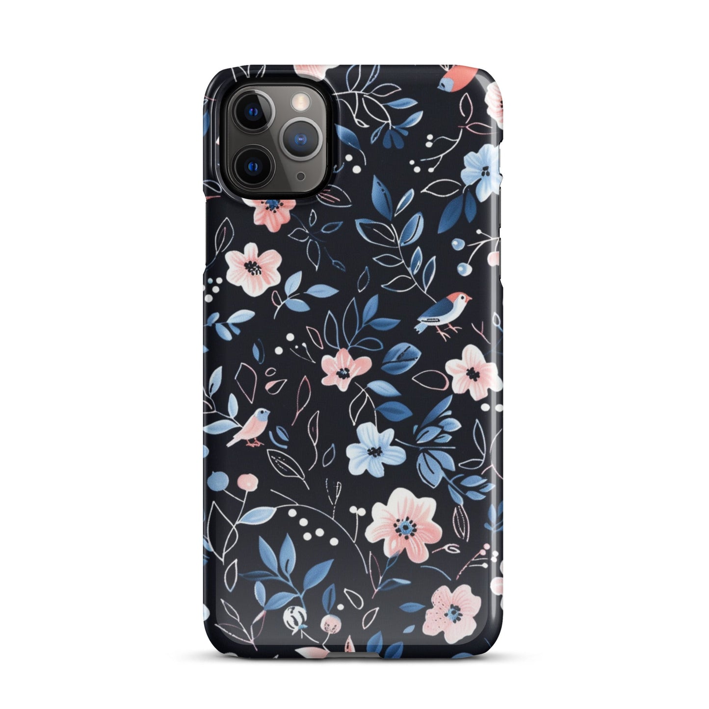 Blue Flowers Phone case for iPhone-4