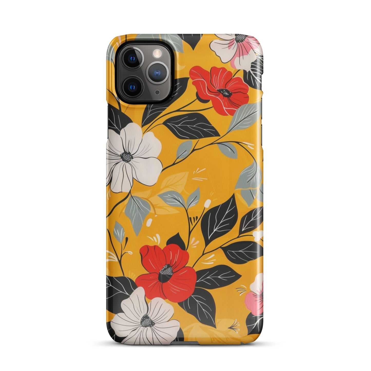 Yellow Floral Phone case for iPhone-4